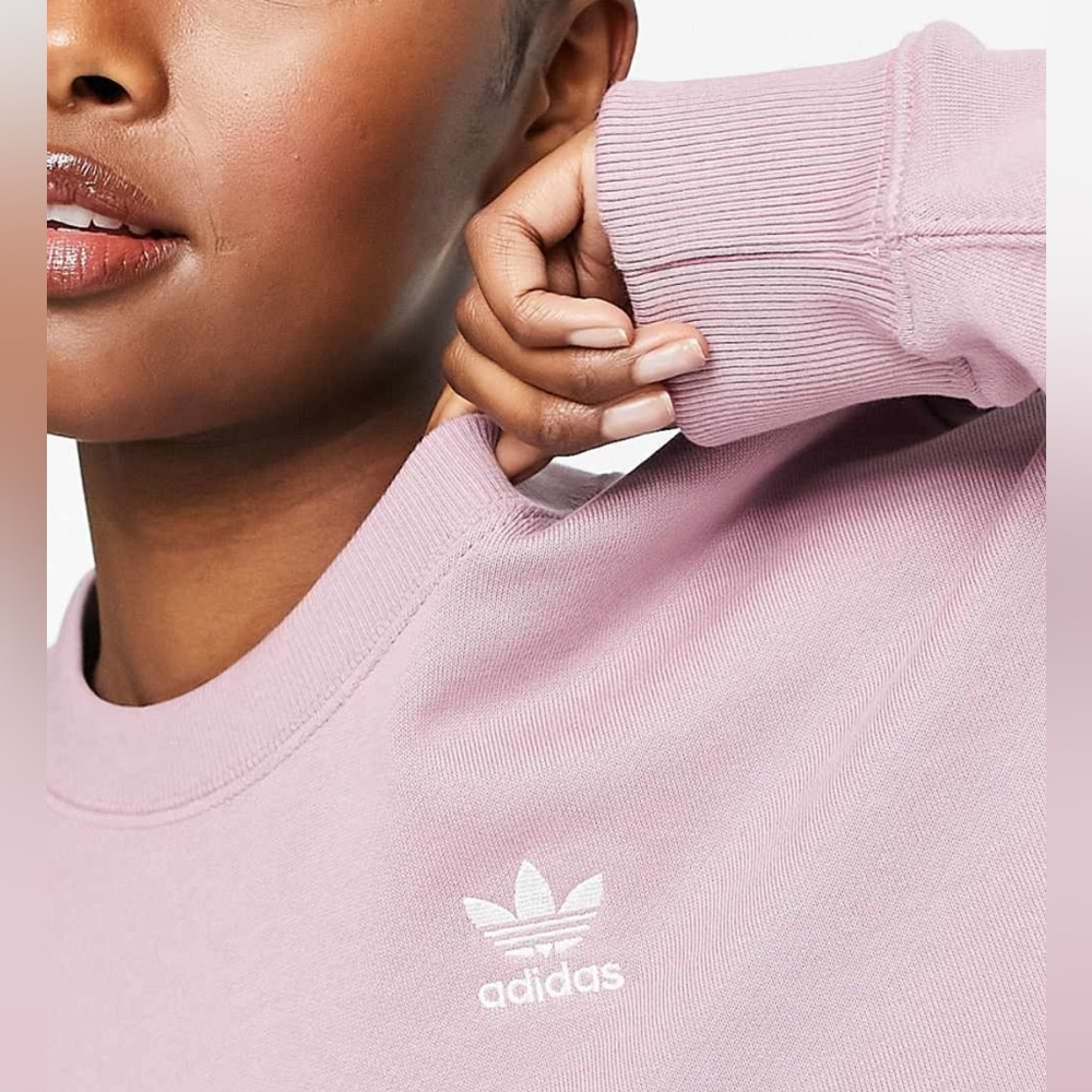 adidas Originals adicolor 3 stripe sweat in mauve - Picture 2 of 11